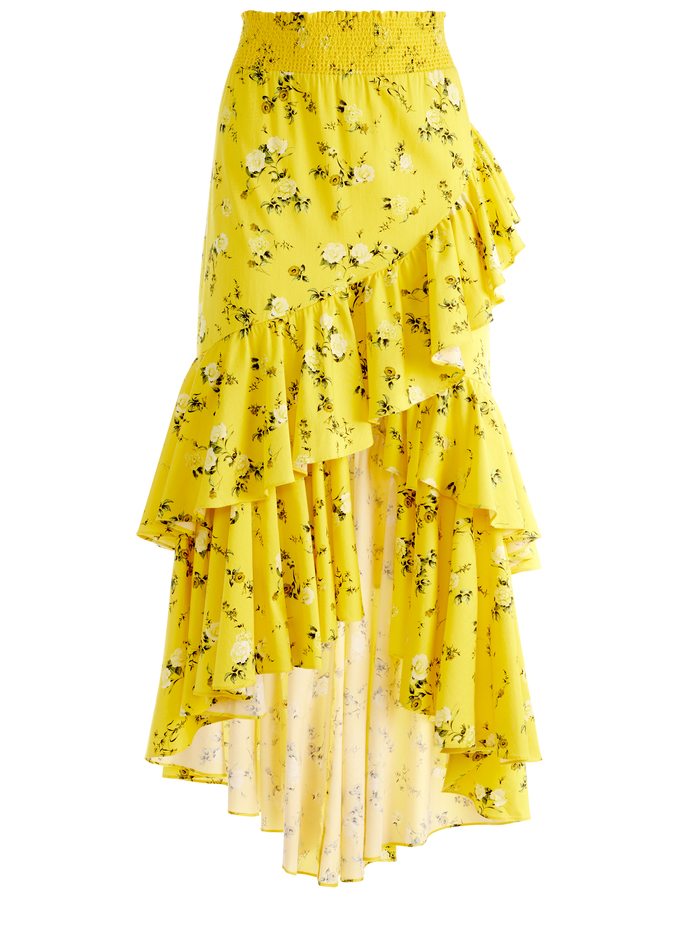 CRISTINA WRAP RUFFLE SKIRT - ESCAPE DITSY SUNBEAM image 5 - ALICE + OLIVIA