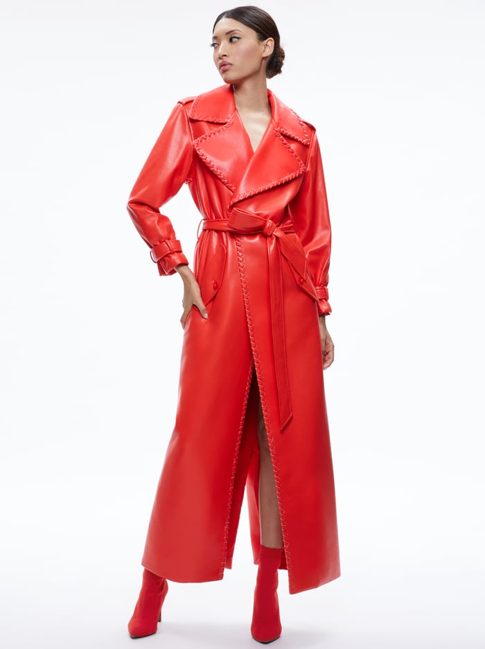 NEVADA VEGAN TRENCH - PERFECT RUBY image 4 - Alice And Olivia