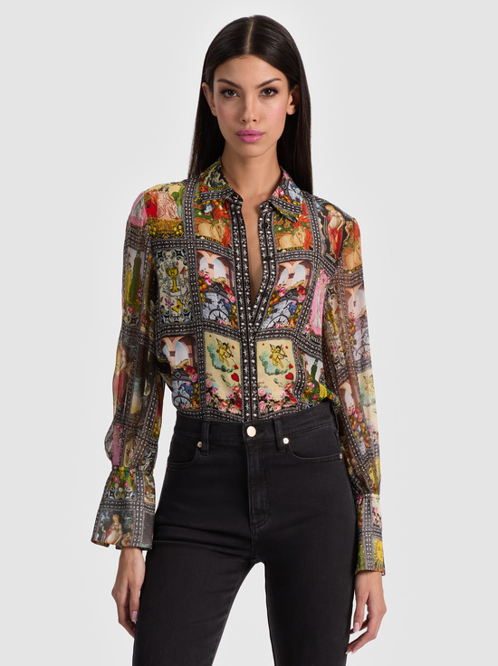 ENCHANTED TAROT-WAN BUTTON DOWN BLOUSE