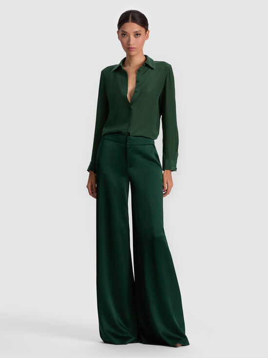 GREEN MYSTIQUE-WILLA SILK BLOUSE
