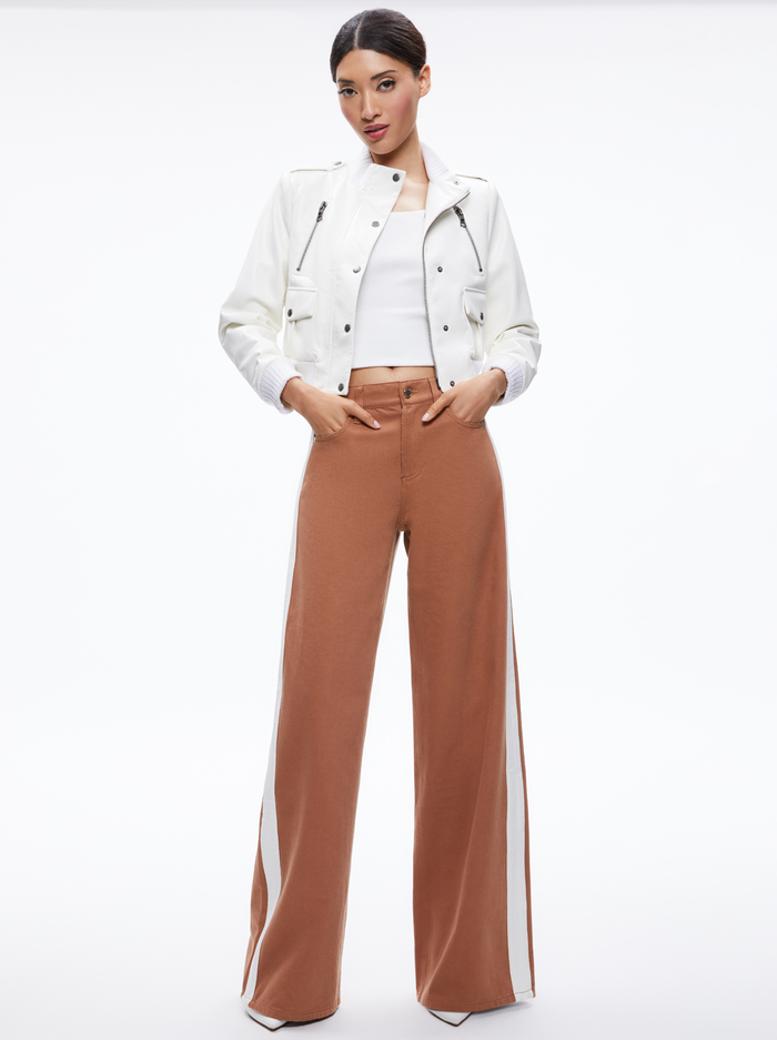 TRISH SIDE STRIPE JEAN - CAMEL image 1 - Alice And Olivia