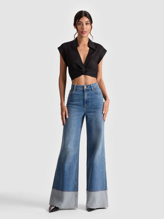 BLACK-MILA CROPPED TOP