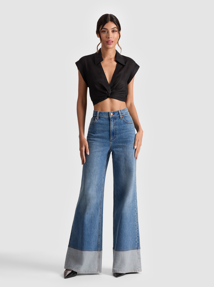 MILA CROPPED TOP - BLACK image 1 - Alice And Olivia