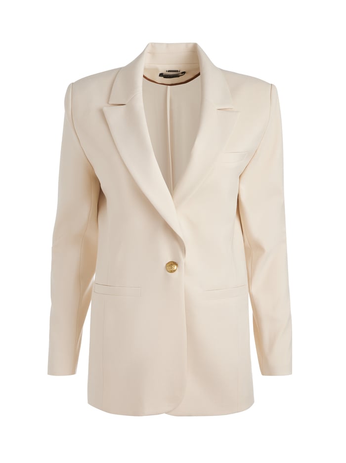 BILLIE ELBOW PATCH BOXY BLAZER - SOLID OATMEAL image 5 - Alice And Olivia