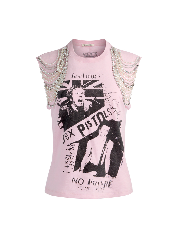 MICAH EMBELLISHED MUSCLE TANK - SEX PISTOLS image 6 - ALICE + OLIVIA