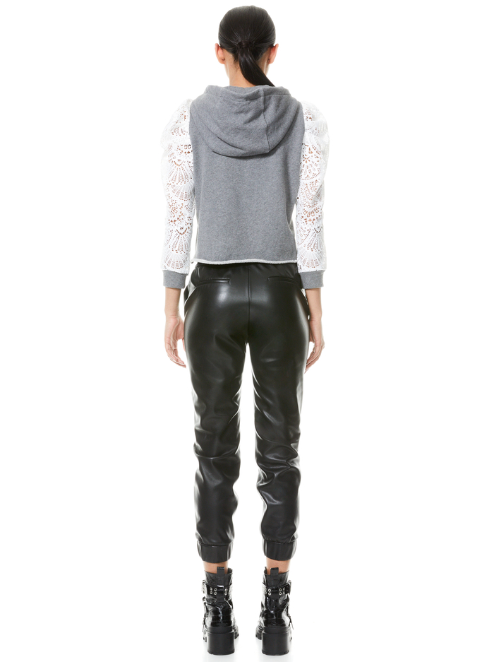 MUFFY PUFF SLEEVE HOODIE - MELANGE GREY image 1 - Alice And Olivia