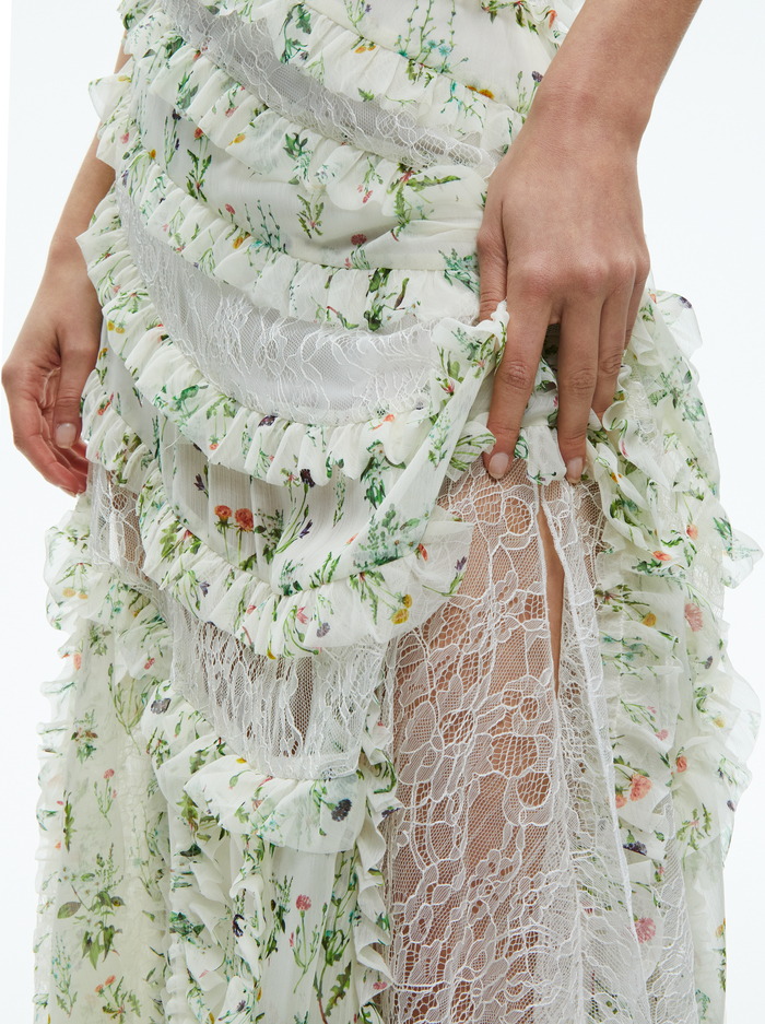 SONDRA LACE RUFFLED MAXI DRESS - GEORGIA FLORAL image 1 - Alice And Olivia
