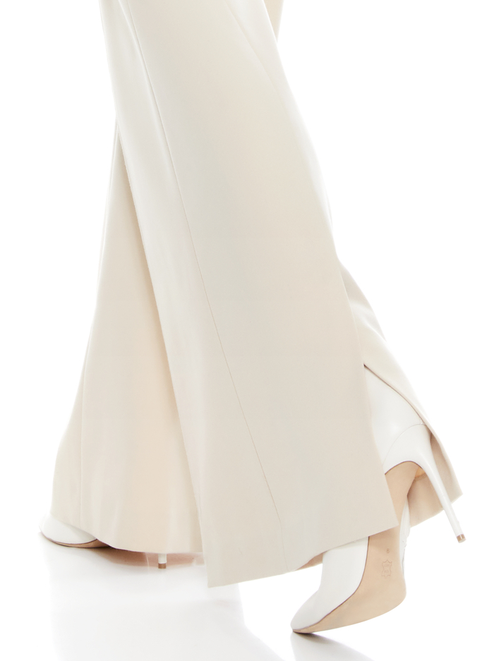 Paula High Waist Pant With Back Slit In Sepia | Alice And Olivia