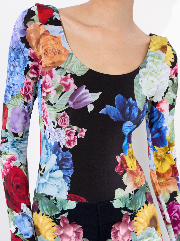 RHYS BALLET BODYSUIT - GARDEN BRUNCH BLACK image 4 - Alice And Olivia