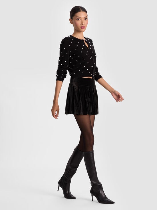 BLACK-DOLLIE EMBELLISHED CARDIGAN