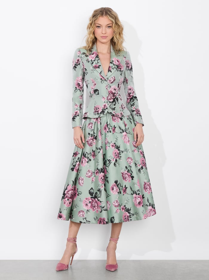 IANA SCULPTED BLAZER - SAGE MULTI image 4 - Alice And Olivia