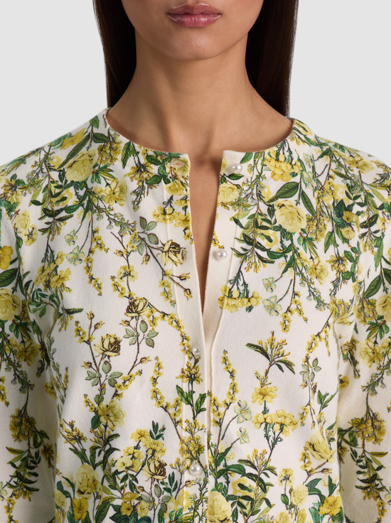 FRESH AIR BUTTER-CARSON PRINTED CARDIGAN