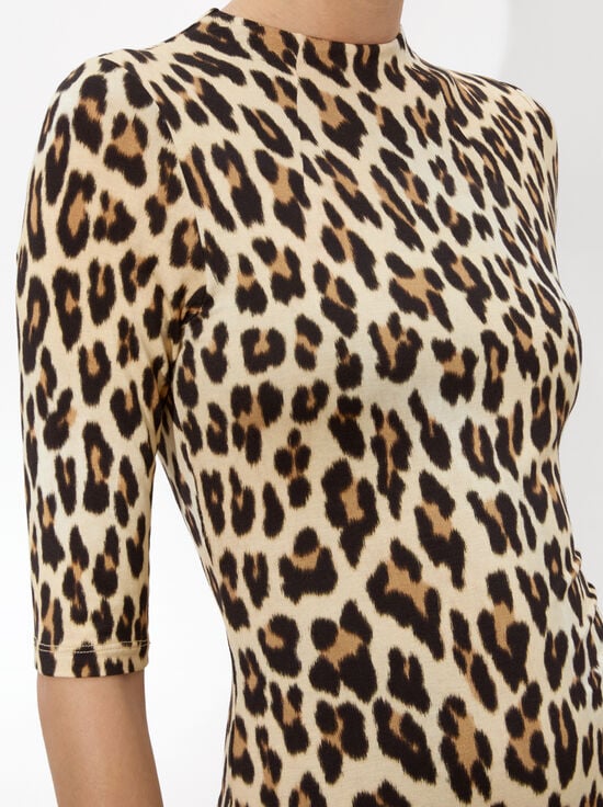 TEXTURED LEOPARD-DELORA MIDI DRESS
