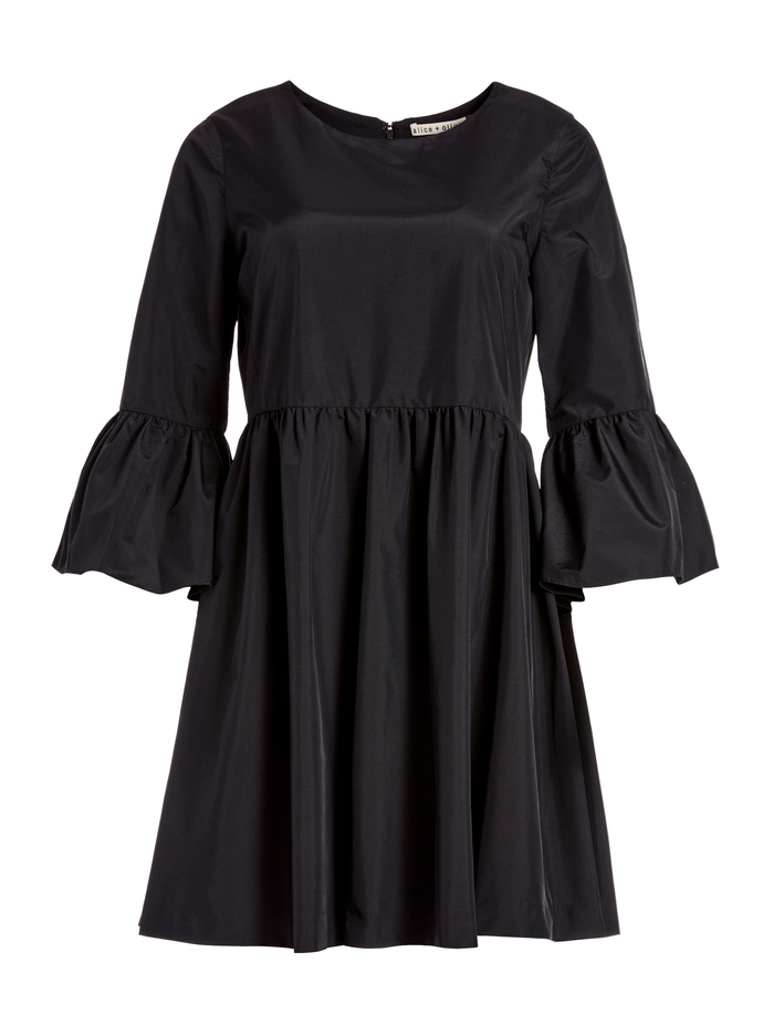 AISLYN FLUTTER SLEEVE MINI DRESS - BLACK image 5 - ALICE + OLIVIA
