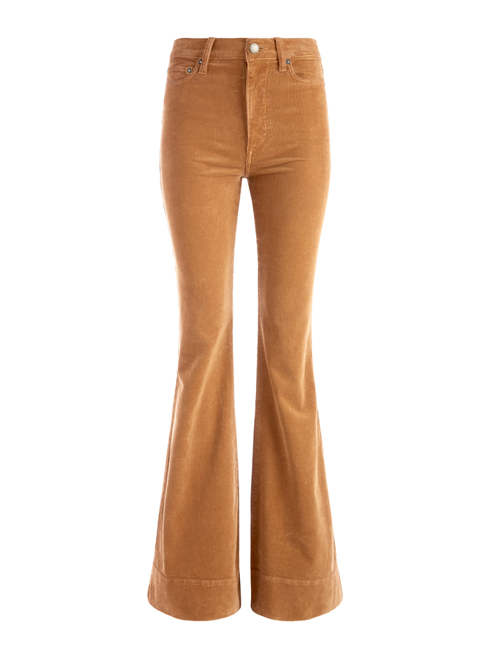 BEAUTIFUL HIGH RISE CORDUROY BELL - CAMEL image 5 - Alice And Olivia
