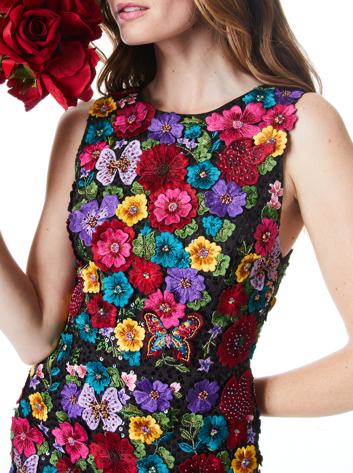 LINDSEY EMBROIDERED POUF DRESS - MULTI image 2 - Alice And Olivia