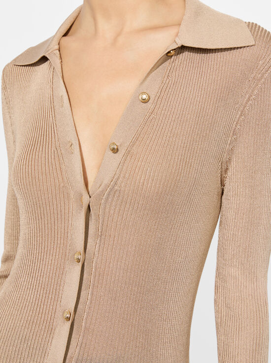 TAN-NEALIE RIBBED POLO