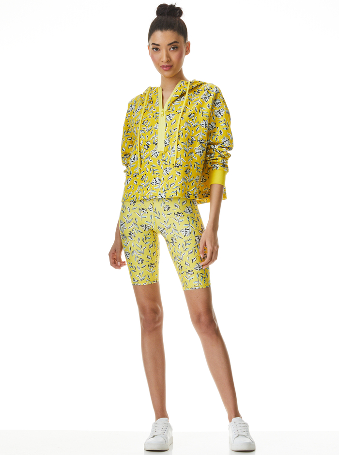 QUINLAN FLORAL CROPPED HOODIE - FREE SWINGING SUNBEAM image 4 - Alice And Olivia