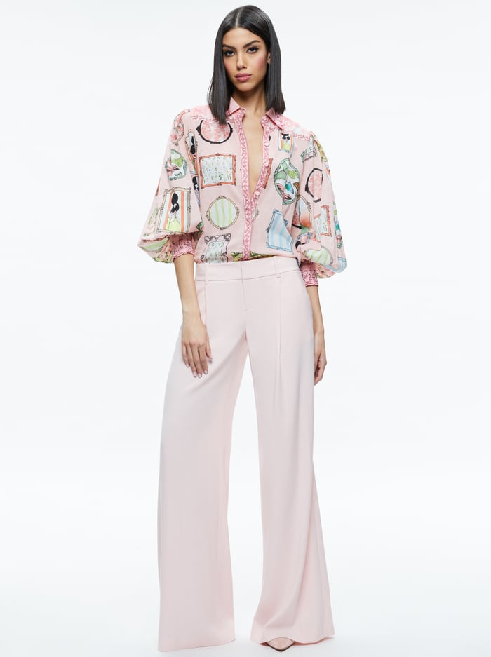 TIFFIE STACEFACE DRAMA SLEEVE BLOUSE - MIRROR MIRROR STACE image 1 - Alice And Olivia