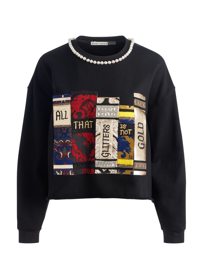 RANDY SWEATSHIRT - BLACK/MULTI image 5 - Alice And Olivia