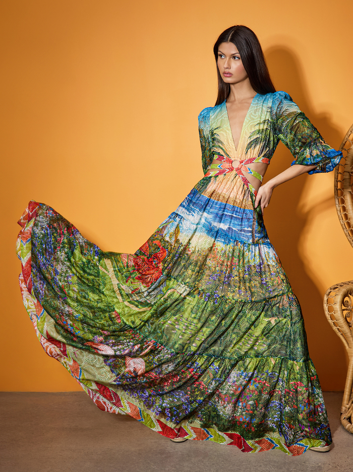 PATRICA TIERED DRESS - ISLAND DREAMS MULTI image 6 - Alice And Olivia