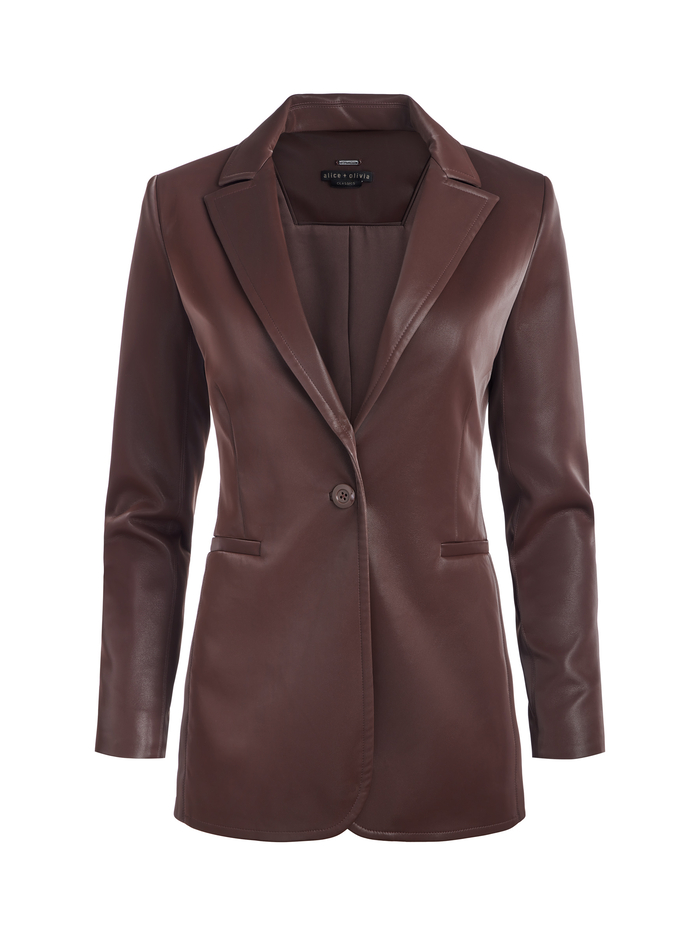 BREANN VEGAN BLAZER - ESPRESSO image 4 - Alice And Olivia