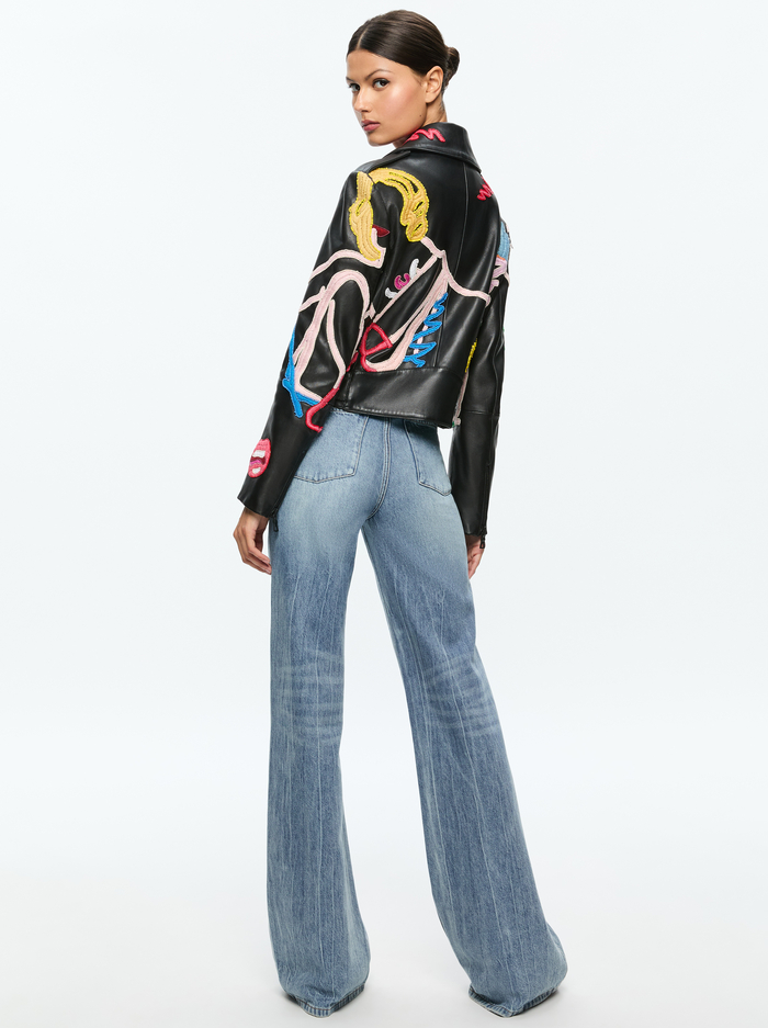 A+O X TOM WESSELMANN CODY LEATHER MOTO JACKET - NATURAL BEAUTY image 3 - Alice And Olivia