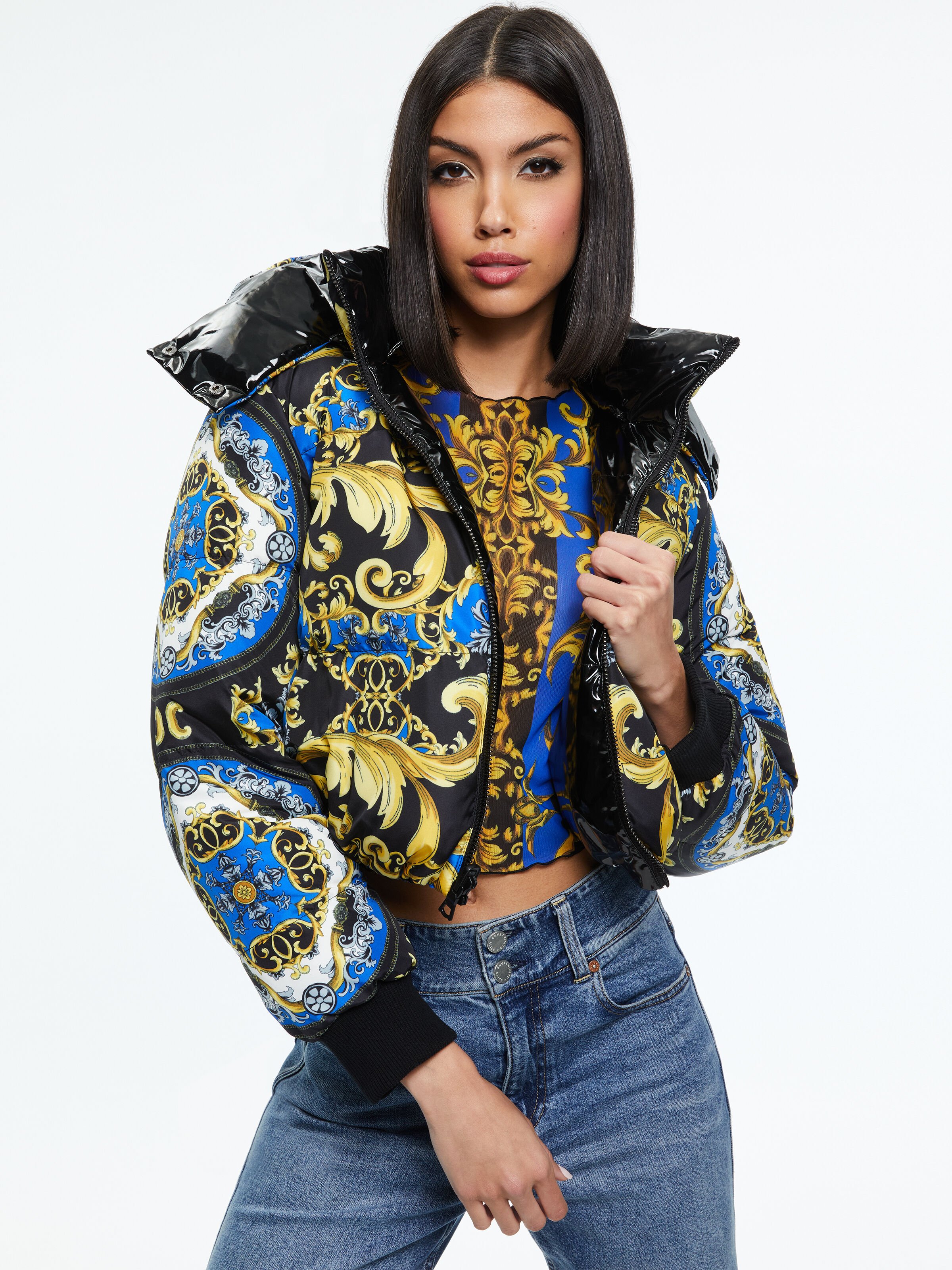 Alice and olivia reversible bomber discount