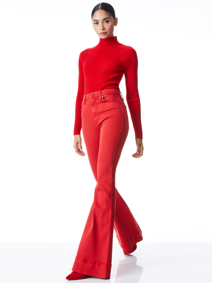 BEAUTIFUL HIGH RISE BELL - BRIGHT POPPY image 4 - Alice And Olivia