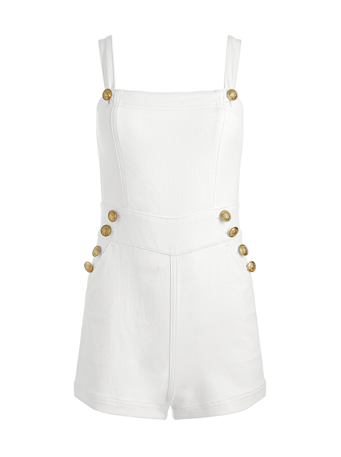VITA DENIM ROMPER - OFF WHITE image 5 - Alice And Olivia