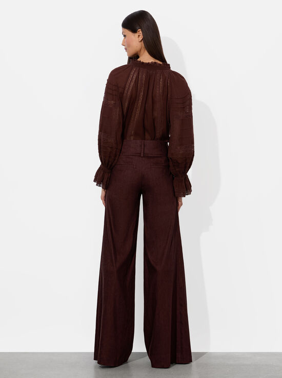 MOCHA-OLIVIA LINEN PANT