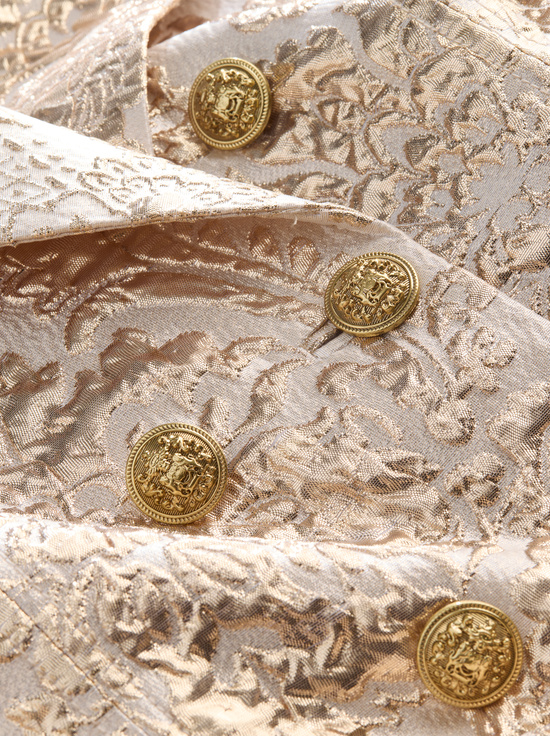 GOLD-ELLIE TRENCH COAT WITH MIXED JACQUARD