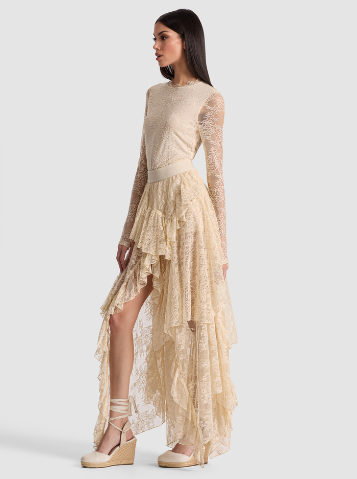 KARYS MIXED MEDIA SKIRT - BISCOTTI image 4 - Alice And Olivia
