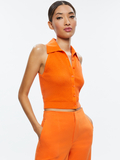 MILES COLLARED TANK - LIGHT MANGO