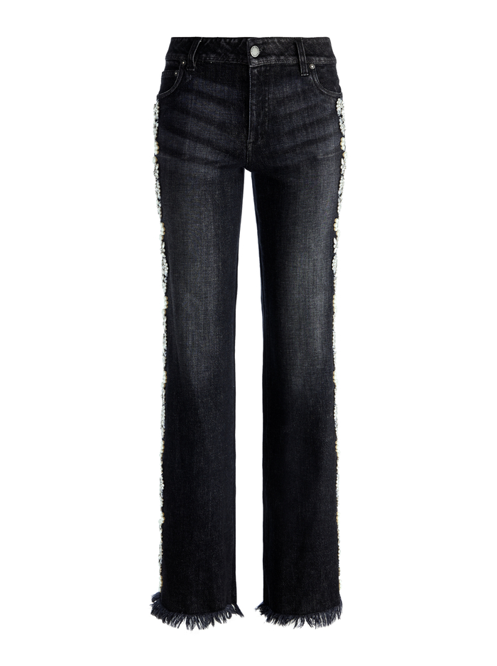 ROXIE EMBELLISHED JEAN - GEORGIA VINTAGE BLACK image 5 - Alice And Olivia