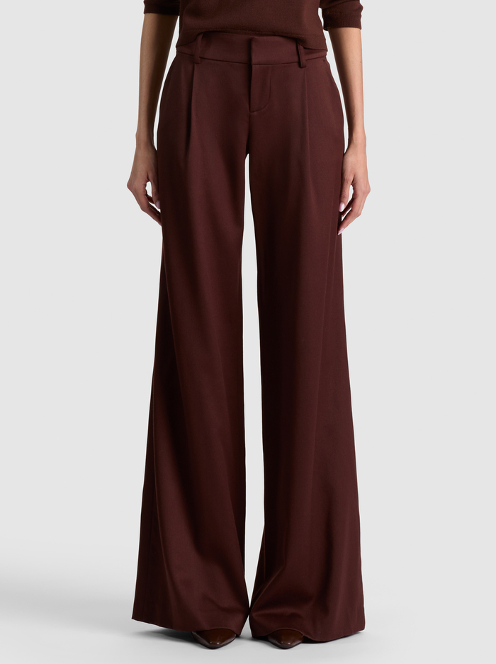 ERIC WOOL PANT - DARK CHOCOLATE image 1 - ALICE + OLIVIA