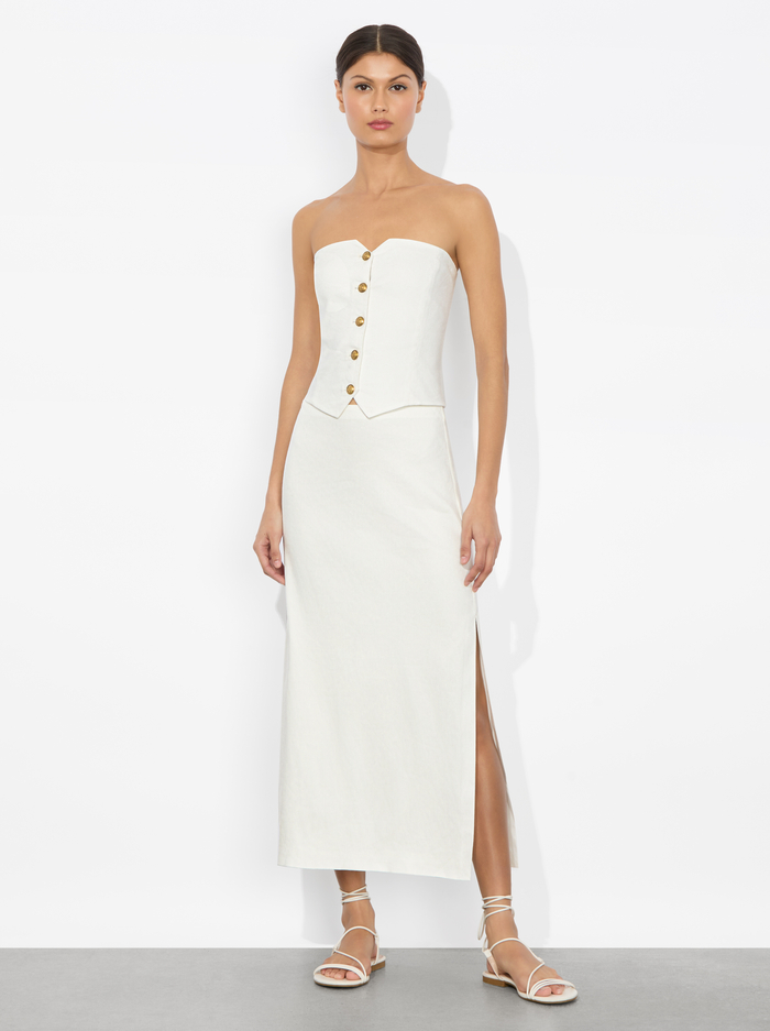 KELCEY STRAPLESS LINEN VEST - OFF WHITE image 2 - Alice And Olivia