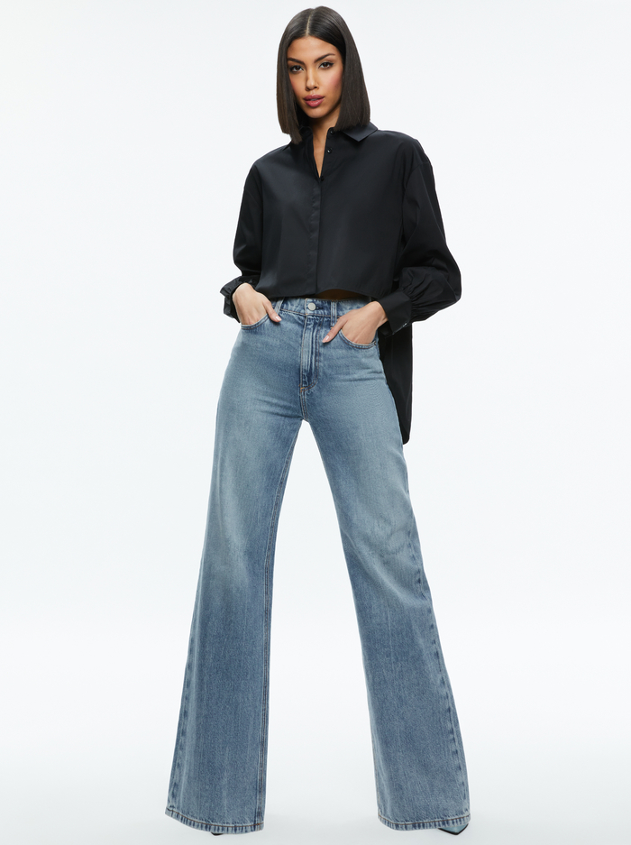FINELY HIGH-LOW BLOUSE - BLACK image 2 - Alice And Olivia