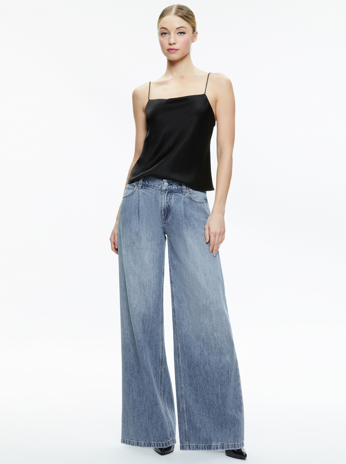 HARMON DRAPEY SLIP TANK - BLACK image 2 - Alice And Olivia