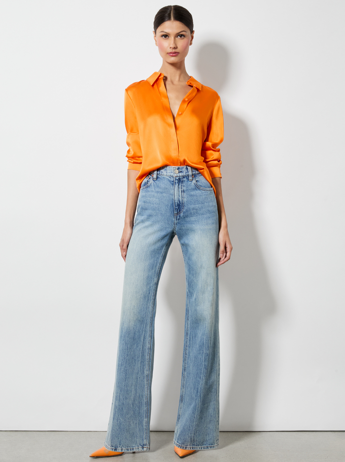 WILLA SILK BLOUSE - ORANGE BLAZE image 1 - Alice And Olivia