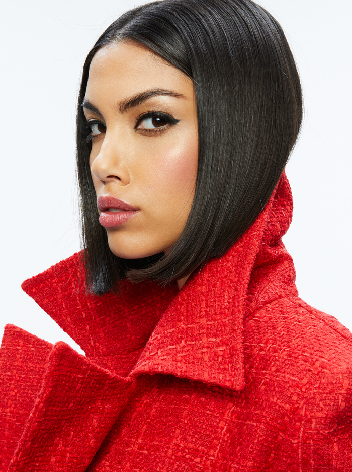 NICHOLAS DOUBLE BREASTED COAT - BRIGHT RUBY image 3 - Alice And Olivia