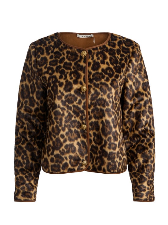 SPOTTED LEOPARD-ALMA FAUX FUR COAT