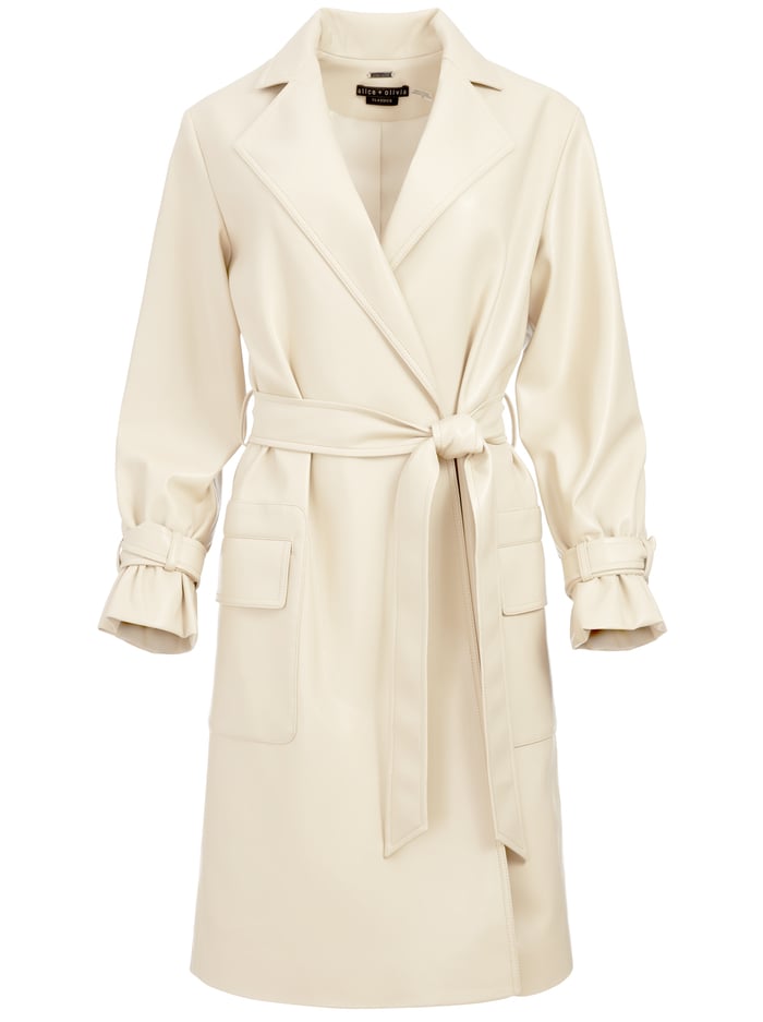 GITANA VEGAN LEATHER TRENCH COAT - SEPIA image 5 - Alice And Olivia