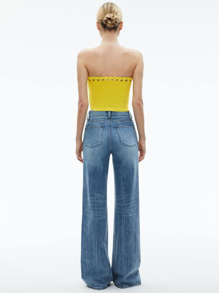 ALISON GROMMETS TUBE TOP - HAPPY YELLOW image 2 - Alice And Olivia