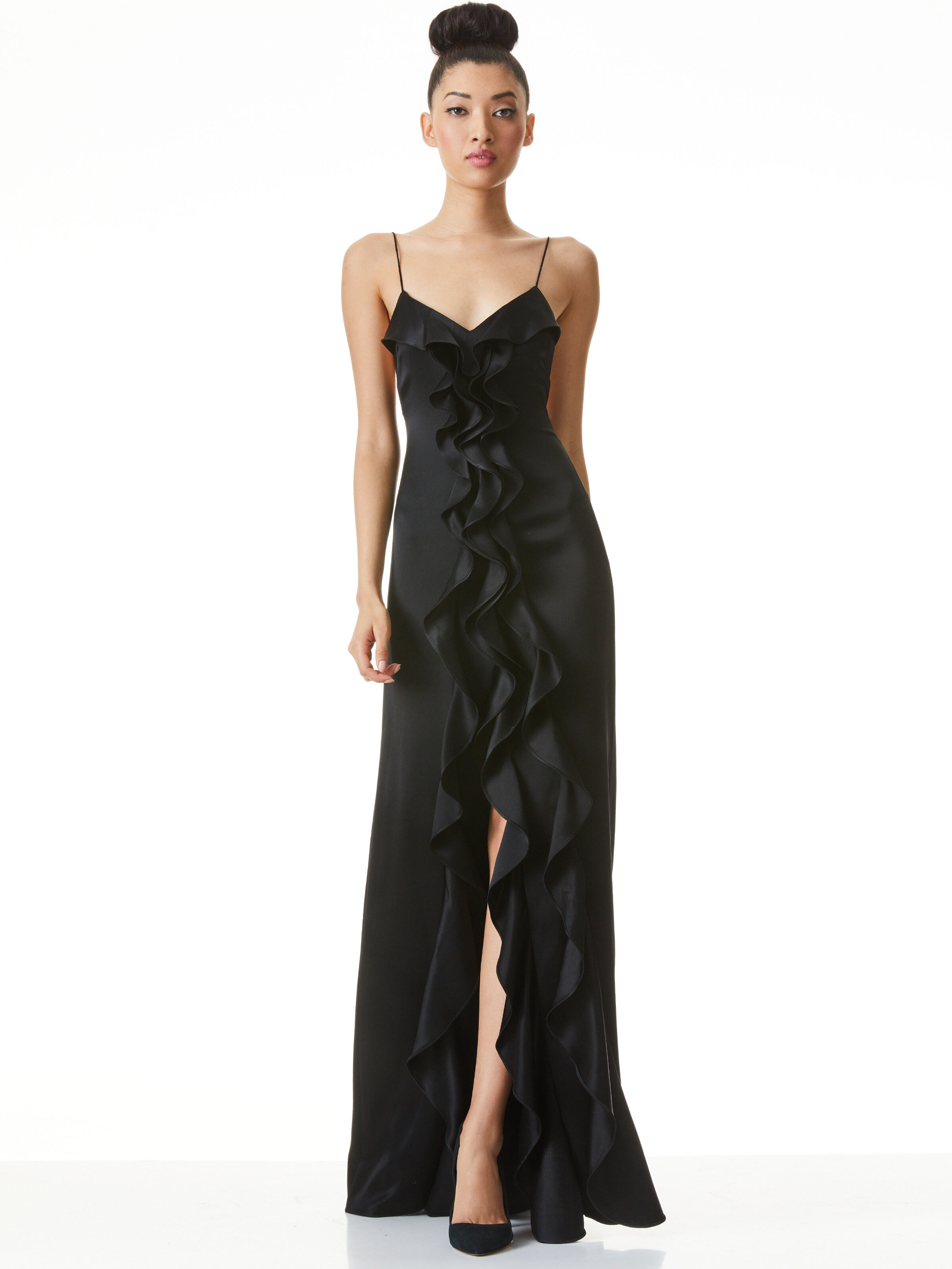 front ruffle dress