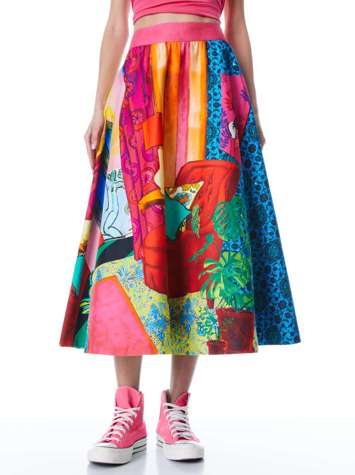 EARLA HIGH WAISTED MIDI SKIRT - THE PARLOUR - Alice And Olivia