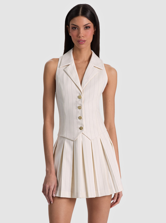 OFF WHITE/BLACK-ALICIA MINI DRESS