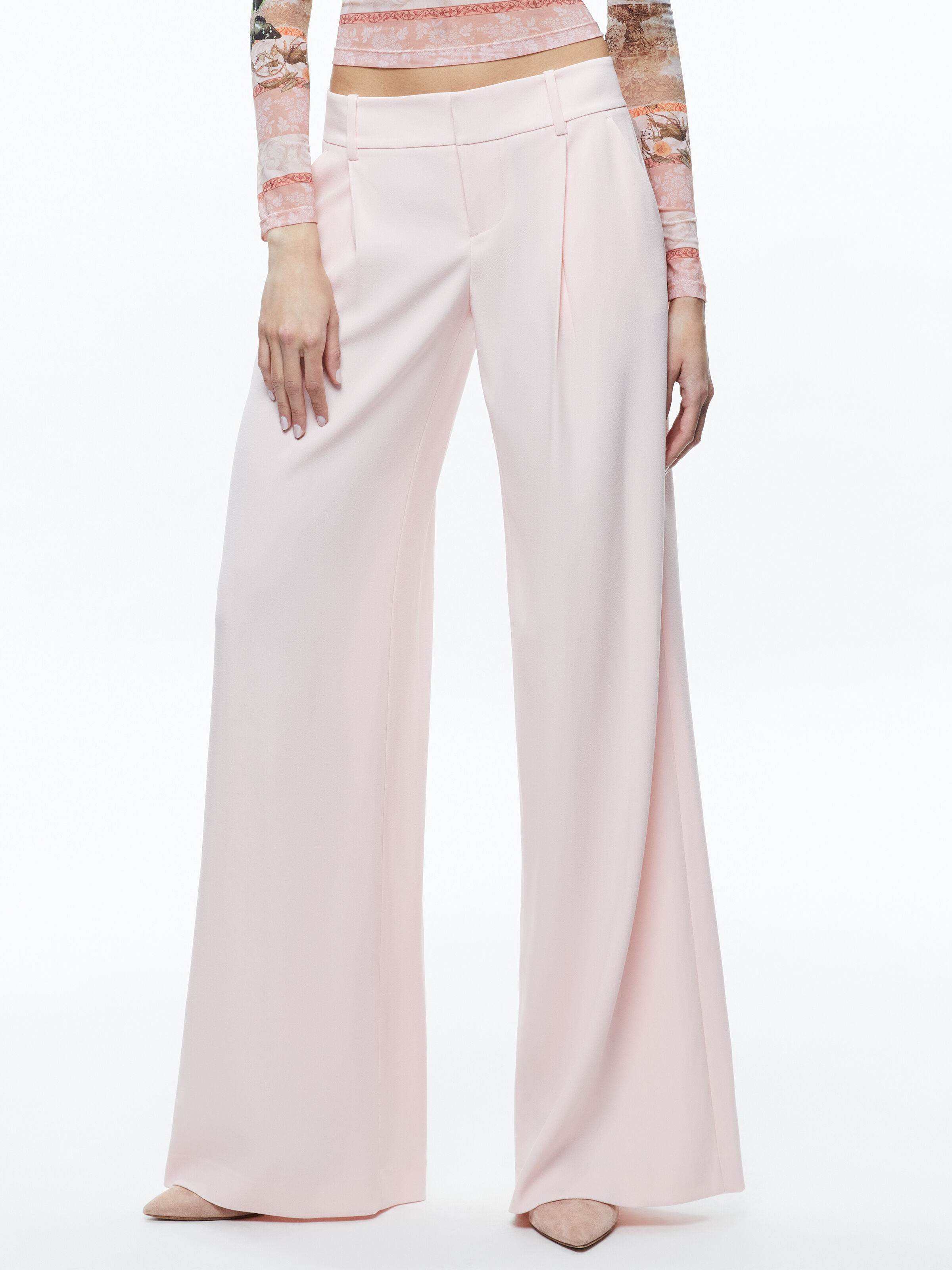 Eric Low Rise Pant In Pink Lace | Alice + Olivia