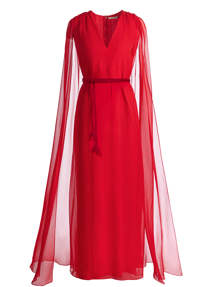 ZENAIDA MAXI CAPE DRESS - BRIGHT RUBY image 5 - Alice And Olivia