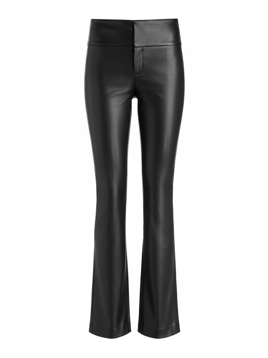 BLACK-OLIVIA VEGAN BOOTCUT PANT
